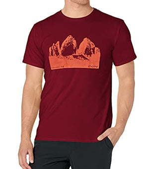 Charko Designs Men's Tre Cime Di Lavaredo Rock Climbing Shirt, D Red, Small