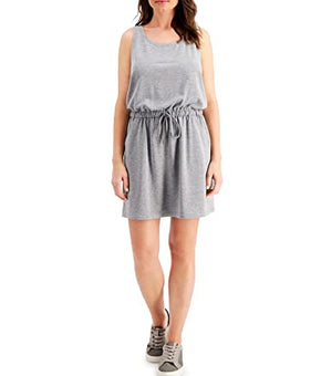 Ideology Drawstring-Waist Sleeveless Dress Heather Sleeveless Size XL Gray