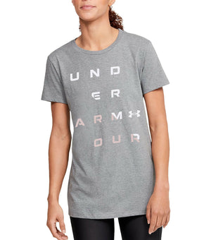 Under Armour Women's Logo T-Shirt Gray Size M MSRP $25
