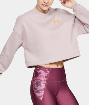 Under Armour Women's Rival Fleece Cropped Sweatshirt Size XL Purple