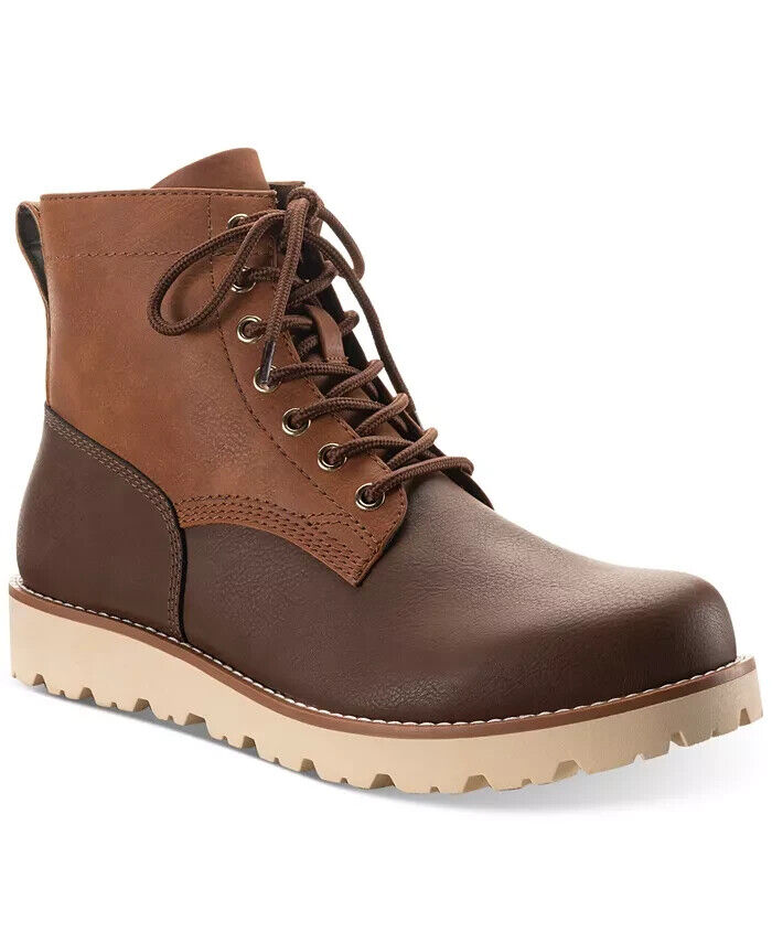 Sun + Stone Men's Wilder Solid Lug Sole Boots -Brown- Size 9M