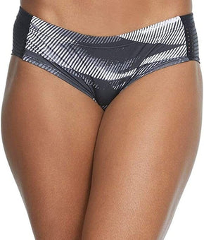 Nike Line Up Printed Hipster Bikini Bottoms MSRP $54 Size XL Black White
