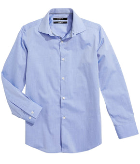 DKNY Big Boys Dress Shirt Skinny fit Blue Size 16R MSRP $42