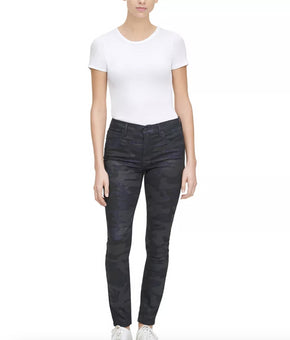 Calvin Klein Jeans Black Camouflage-Print Skinny Jeans Black size 27