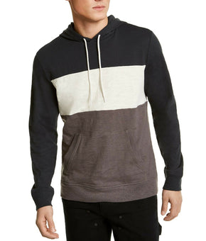 Sun + Stone Men's Colorblocked Hoodie Gray Size Small