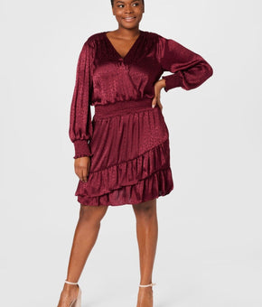 MICHAEL KORS Plus Size 1X Cheetah-Print Dress Wine Red MSRP $165