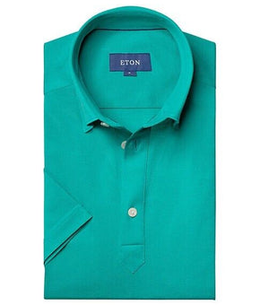 Eton Men's Contemporary-Fit Pique Polo Aqua Green Size XXL MSRP $225