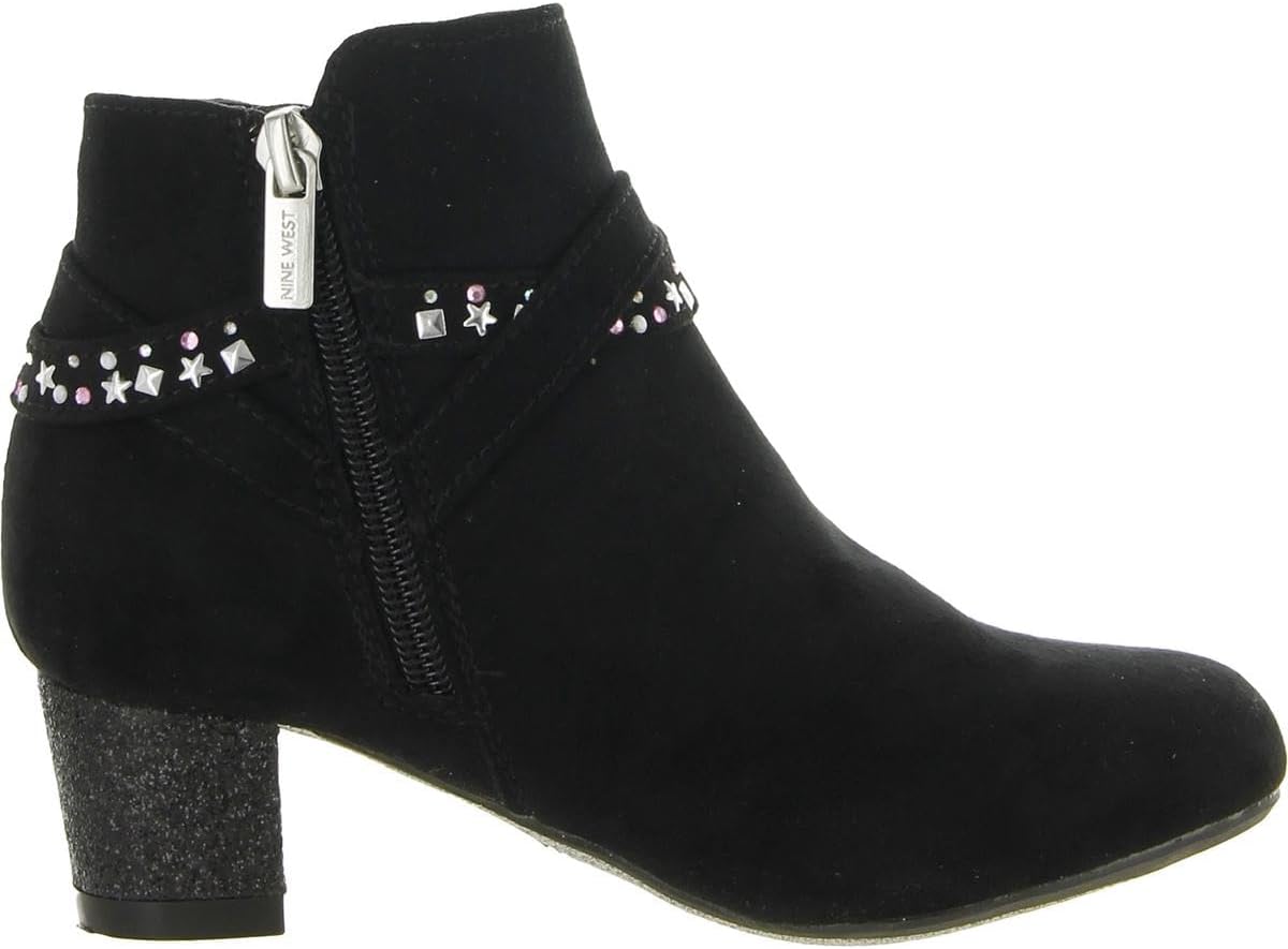 NINE WEST Kids Girls Ankle Bootie Shoes Bella-Black-11
