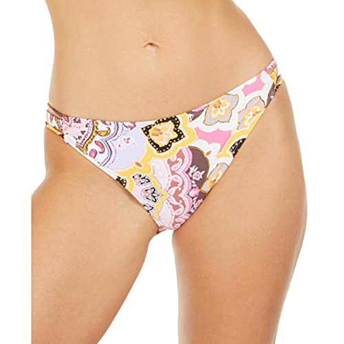 Hula Honey Juniors' Paisley Party Printed Hipster Bikini Bottom, Lilac Fizz Multi, XS