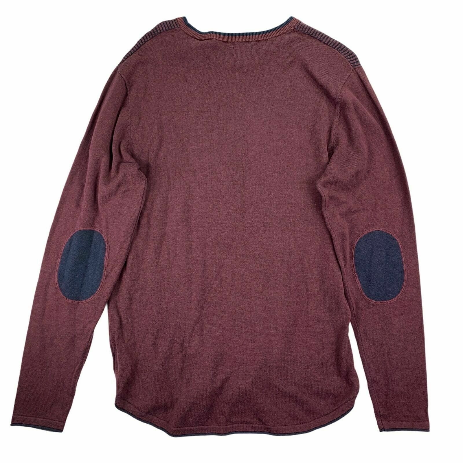 Buffalo David Bitton Warell Men's Sweater Burgundy Wine Red Navy Size XXL