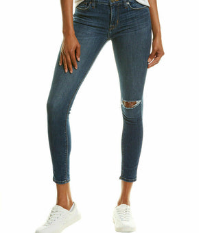 Hudson Jeans Women Natalie Destructed Bastille Ankle Skinny Jeans Blue Size 26