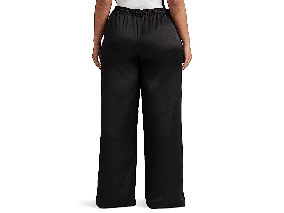 LAUREN Ralph Lauren Charmeuse Wide-Leg Pants Plus Size 2X Black, MSRP $165
