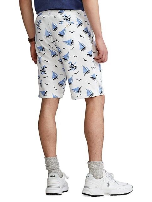 Polo Ralph Lauren Terry Sailboat Athletic Terry Shorts White Size M MSRP $99