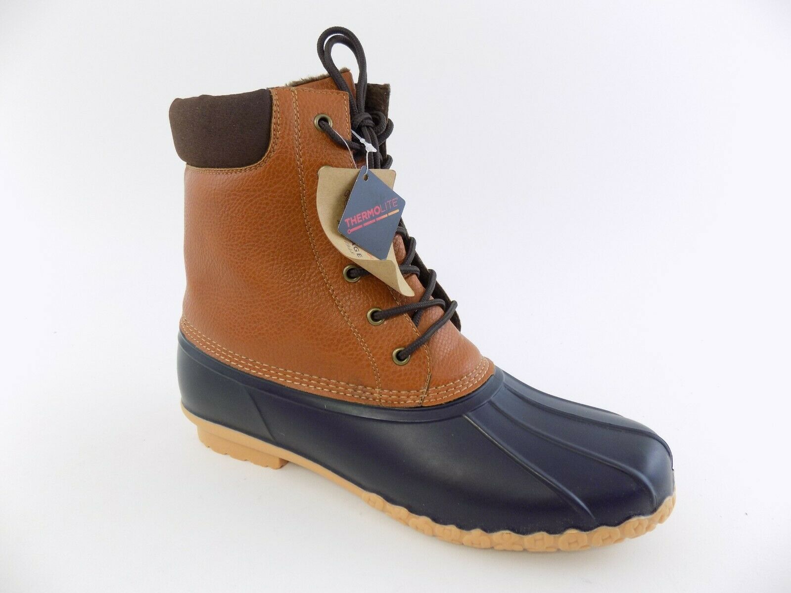 Weatherproof Vintage Men's Adam Duck Boots, Tan/Navy, 8M