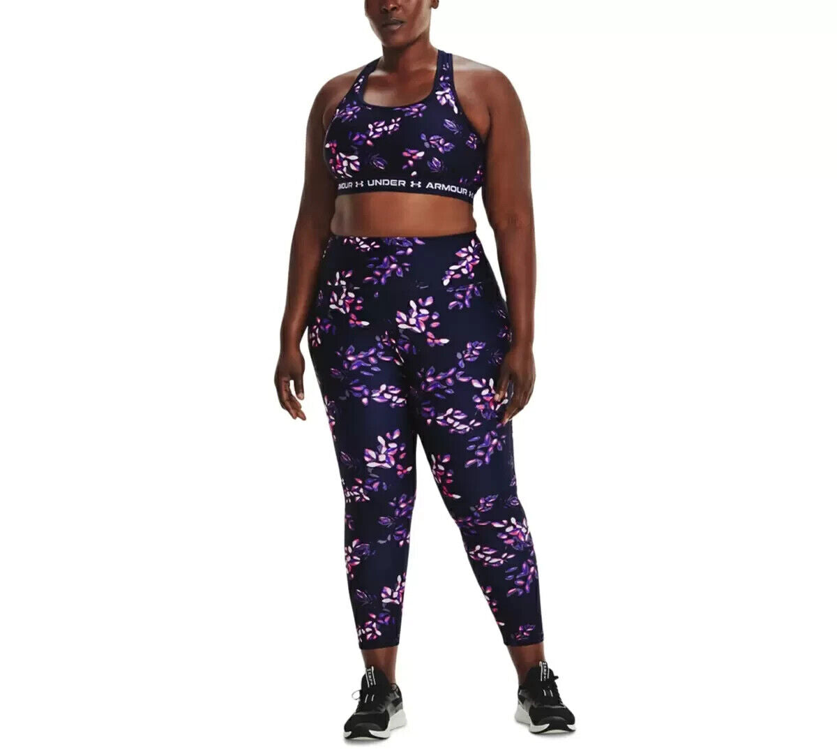 UNDER ARMOUR Plus Size Printed Leggings Purple 1X MSRP $50