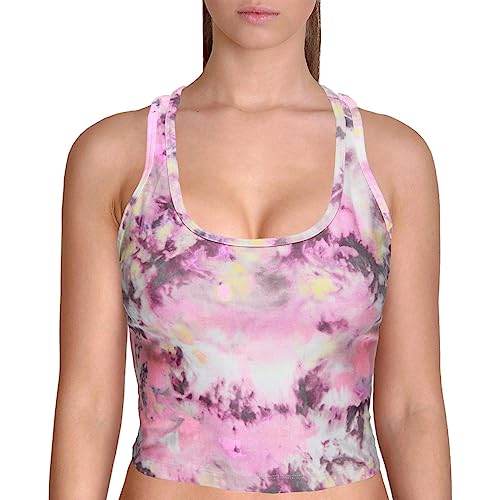 Calvin Klein Performance Womens Printed Racerback Tank Top Pink Size S