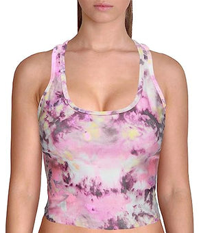 Calvin Klein Performance Womens Printed Racerback Tank Top Pink Size S