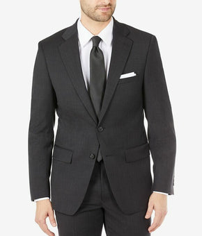 Calvin Klein Mens Check SkinnyFit Wool Blend Suit Jacket Black Size 36 Short