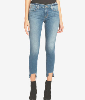 Hudson Jeans Women Krista Destroyed-Hem Super Skinny Ankle Jeans Blue Size 29