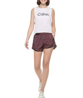 Calvin Klein Performance Women's Printed Shorts Black Pink Size M MSRP $40