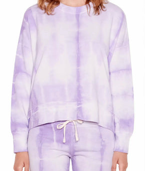Sundry Tie Dye Sweatshirt, Size 1 in Lilac/White Purple MSRP $138