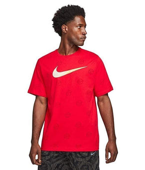 Nike Men's Swoosh Basketball Logo Graphic T-Shirt Red Size S MSRP $25
