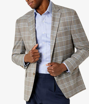 LAUREN RALPH LAUREN Men's UltraFlex Plaid Blazer Brown Blue Size 48L MSRP $295