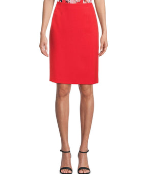 Kasper Petite Stretch Slim-Fit Skirt Womens Red Size 12P MSRP $69