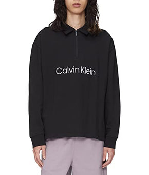 Calvin Klein Men's Relaxed Fit Logo French Terry Shirt, Blac, Size S