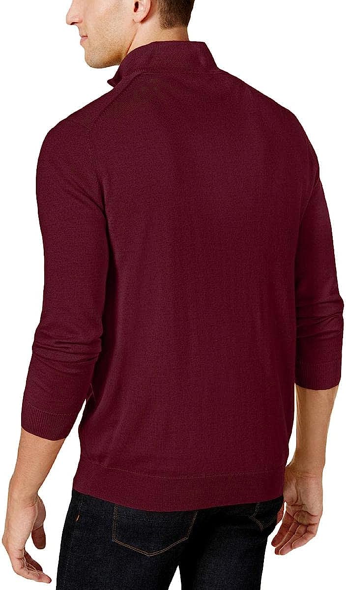 Clubroom Mens Burgundy Red Quarter-Zip Wool Blend Pullover Sweater Size XXL