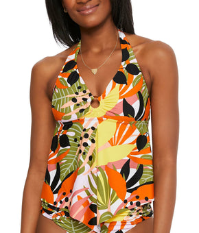 Bar III Tropical-Print Tankini Top Women Multi Color Size M MSRP $54