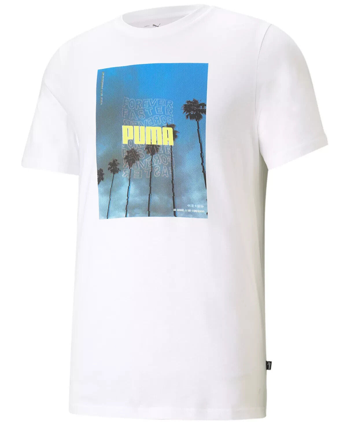 PUMA Men's Photo Logo Graphic T-Shirt White Size L MSRP $25