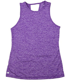 Ideology Womens Heathered Keyhole Back Tank Top Purple Size L