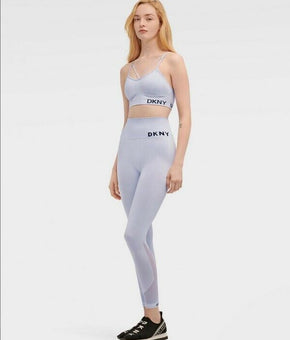 DKNY Sport High-Waist Seamless 7/8 Length Leggings Light Blue Size L