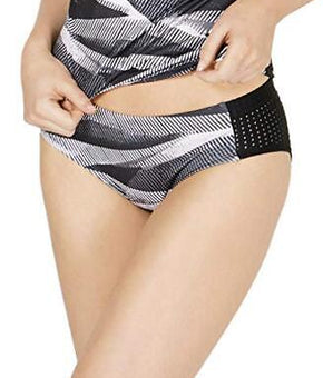 Nike Women Line Up Printed Hipster Bikini Bottoms Swimwear Size XS Black, White