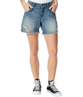 FRAYED DENIM Frayed Hem Midi Shorts Blue Size 28 MSRP $60
