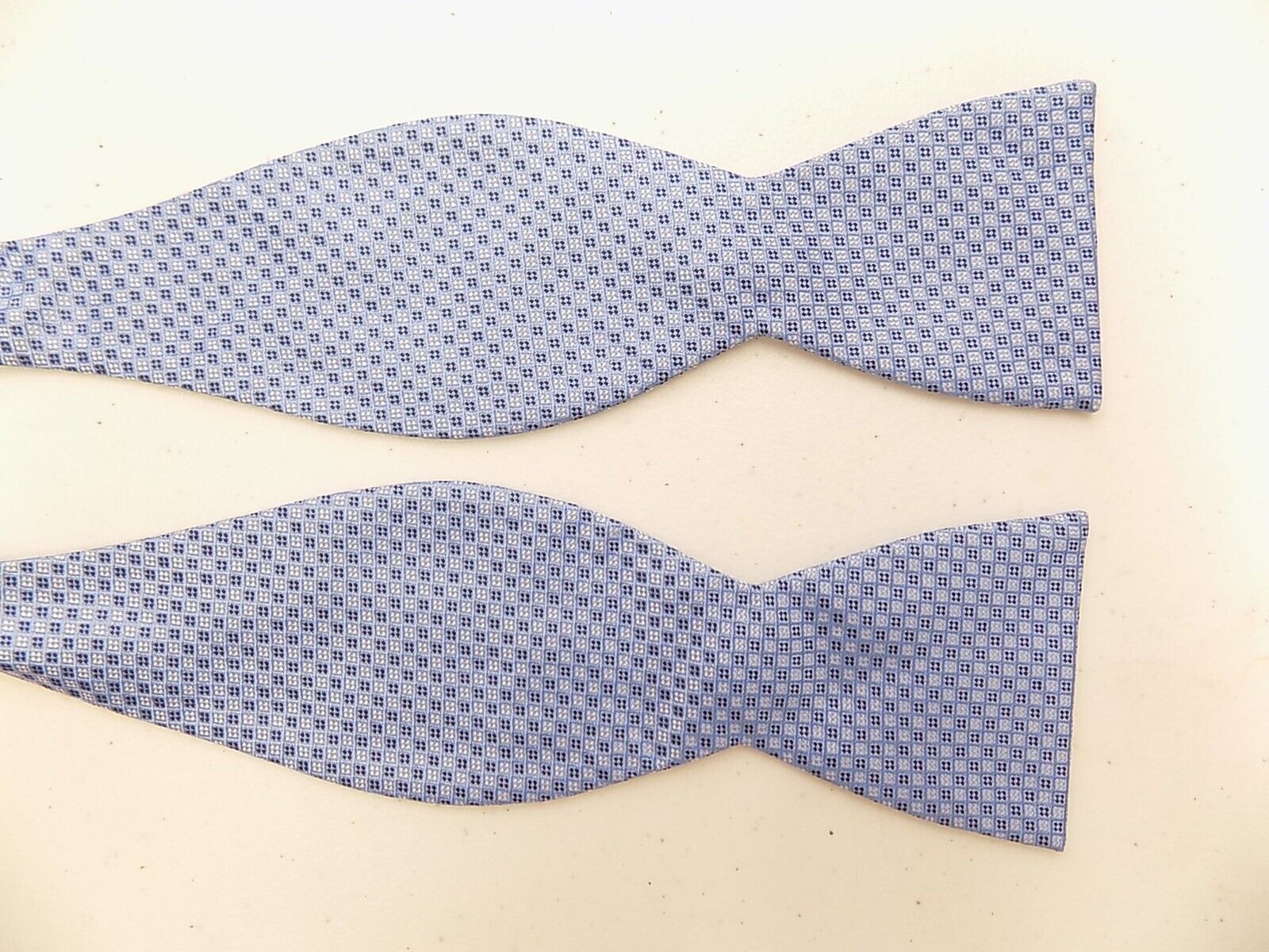 Bloomingdale's Micro Square Neat Self-Tie Bow Tie Blue Silk MSRP $59