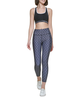 CALVIN KLEIN PERFORMANCE Printed High-Rise 7/8 Leggings Black Size M MSRP $70