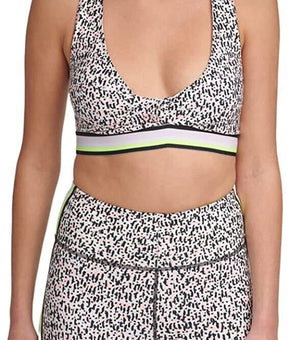 DKNY Sport Printed Low-Impact Sports Bra Womens White Size S MSRP $45