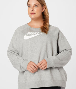 Nike Womens Plus Size Essential Fleece Sweatshirt logo gray Size 1X MSRP $60