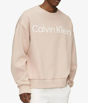 Calvin Klein Men's Relaxed Fit Wide Logo-Print Sweatshirt Pink Size M MSRP $80