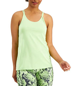 Ideology Women's Solid Strappy Tank Top (Pistachio Green, Size Large)
