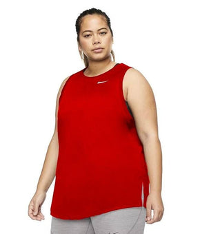 Nike Women's Plus Size Dri-fit Swoosh Training Tank Top Red 2X