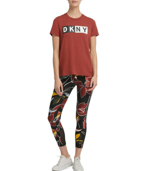 DKNY Sport Colorblocked-Logo T-Shirt Brown Size S