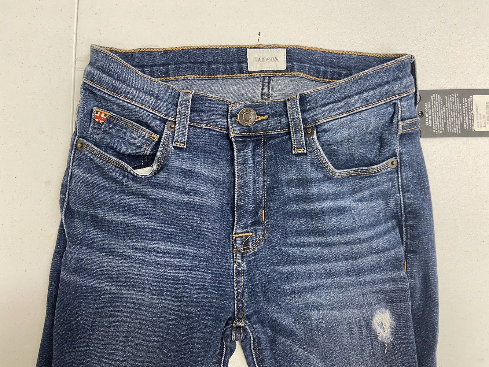 HUDSON Natalie Mid Rise Skinny Jeans Blue Size 25 MSRP $195