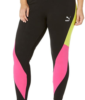 PUMA Plus Size CLSX Colorblocked High-Waist Leggings Black 2X MSRP $40