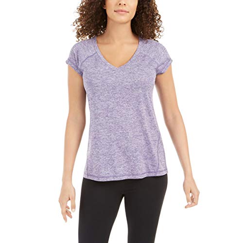Ideology Womens Running Fitness T-Shirt Purple XS