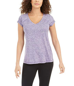 Ideology Womens Running Fitness T-Shirt Purple XS