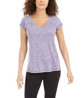 Ideology Womens Running Fitness T-Shirt Purple XS