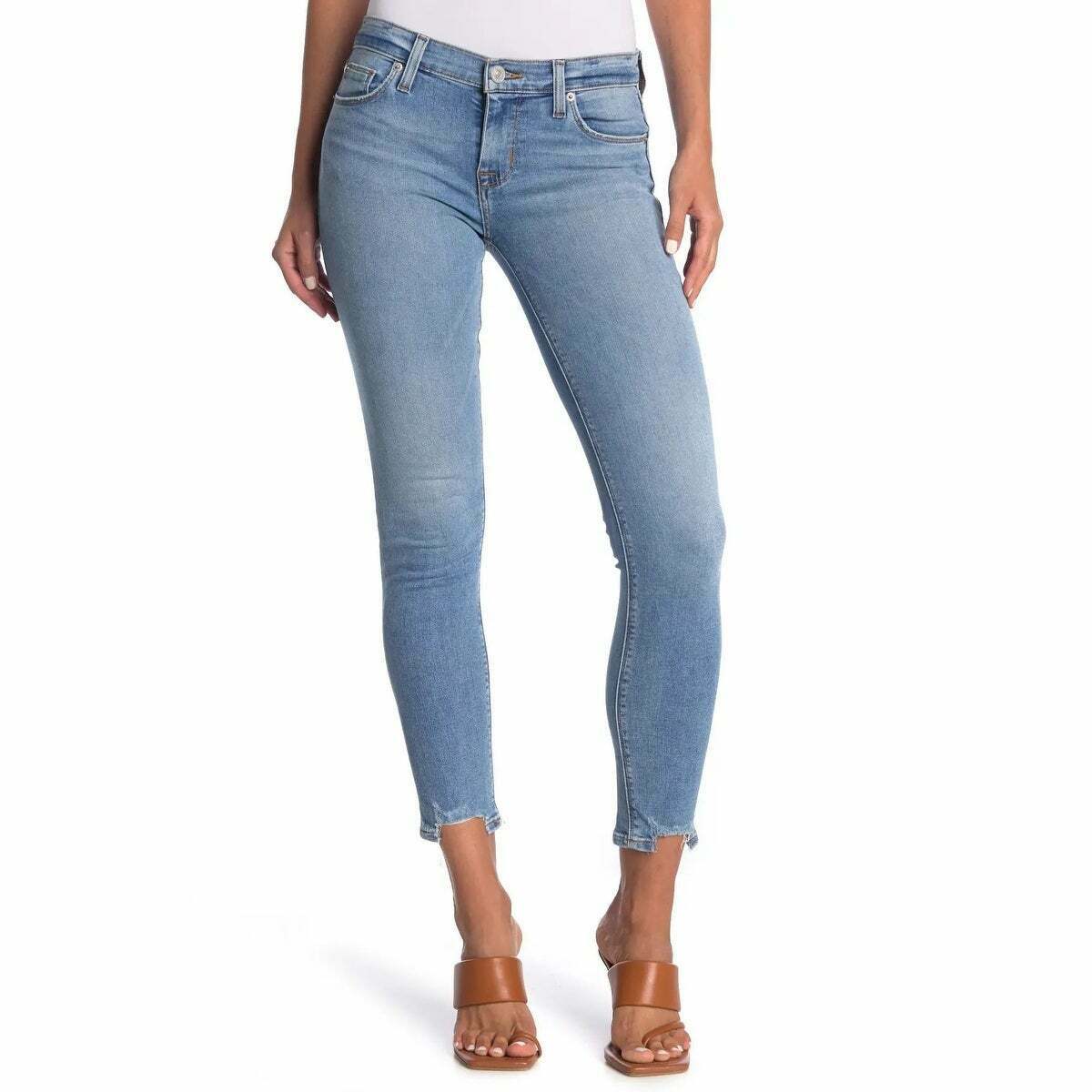 Hudson Womens Jeans Ankle Super Skinny Ripped Stretch Blue Size 26 MSRP $189